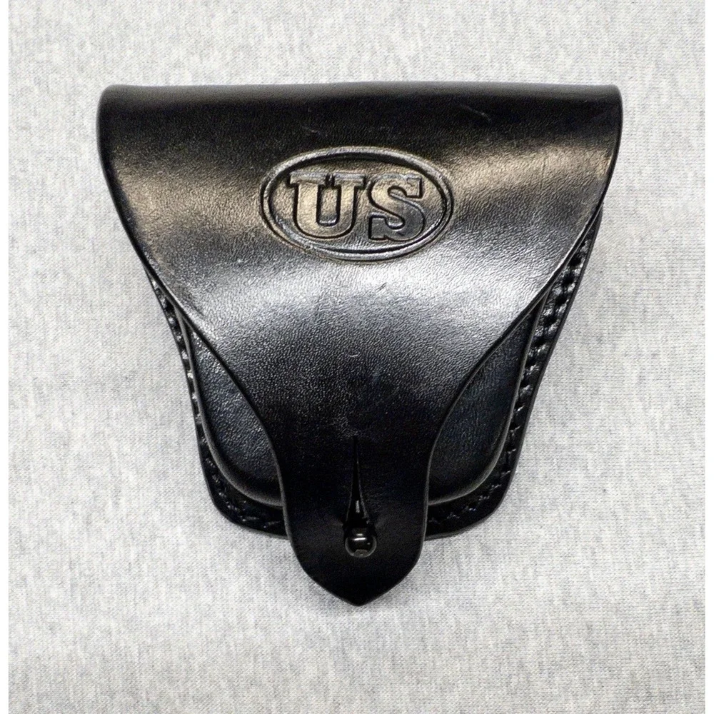 Triple K‎ Brand #47 Black Leather Civil War Style Ammo Belt Pouch US